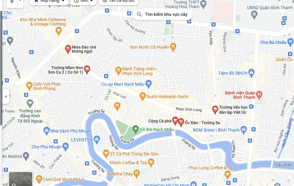 Khu vực đề xuất làm phố ẩm thực.