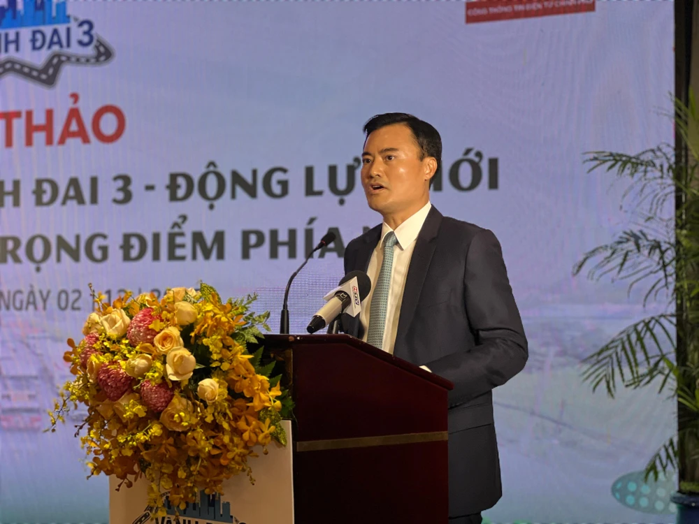 Phó Chủ tịch UBND TP.HCM Bùi Xuân Cường phát biểu tại Hội thảo. Ảnh: ĐÀO TRANG.