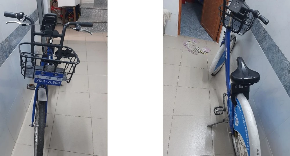 Chiếc xe đạp được tìm thấy ở nhà dân. Ảnh: Trí Nam cung cấp.