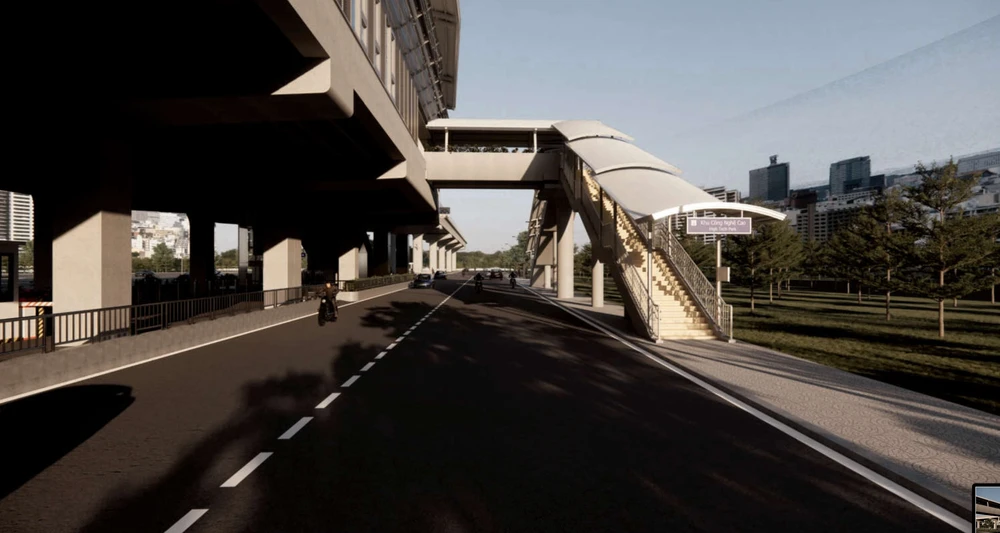 Dự kiến trên tuyến metro số 1 sẽ có 11 cầu bộ hành và 9 cầu được xây dựng trước. Ảnh: MAUR Dự kiến trên tuyến metro số 1 sẽ có 11 cầu bộ hành và 9 cầu được xây dựng trước. Ảnh: MAUR