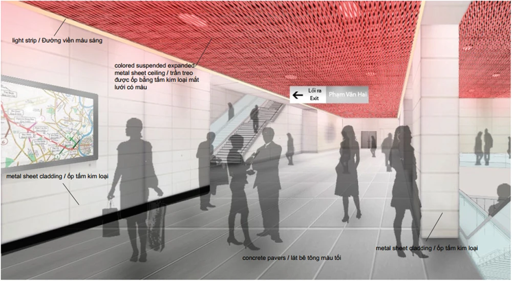 Phối cảnh ga ngầm Phạm Văn Hai. Phối cảnh ga ngầm Phạm Văn Hai.