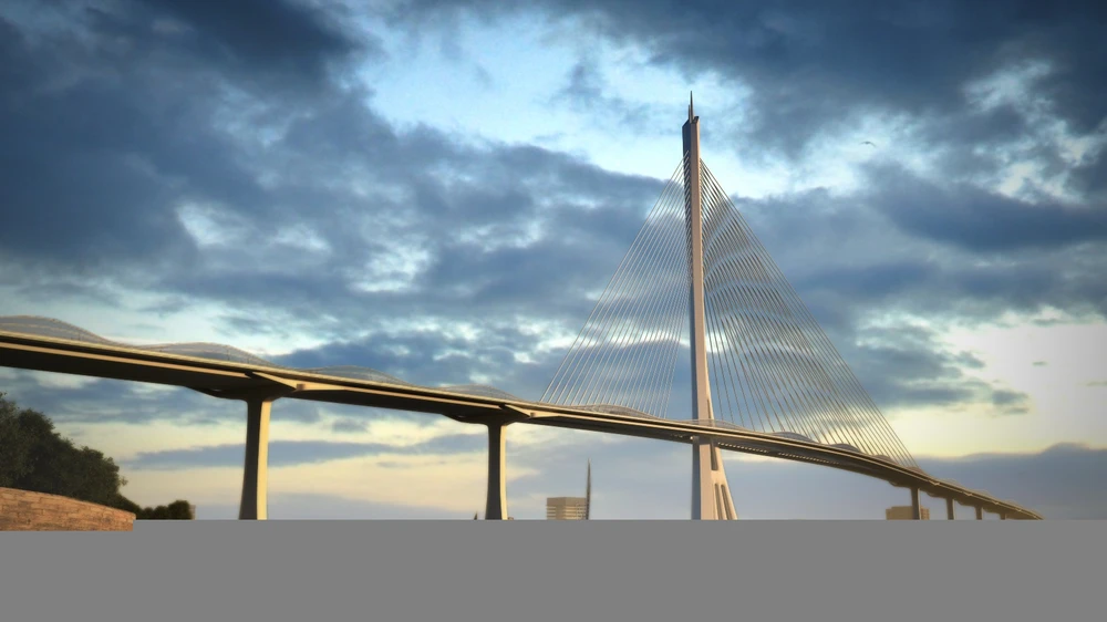 Cầu Cần Giờ có tổng mức đầu tư ước tính khoảng 10.000 tỉ đồng. Ảnh: Sở GTVT TP cung cấp