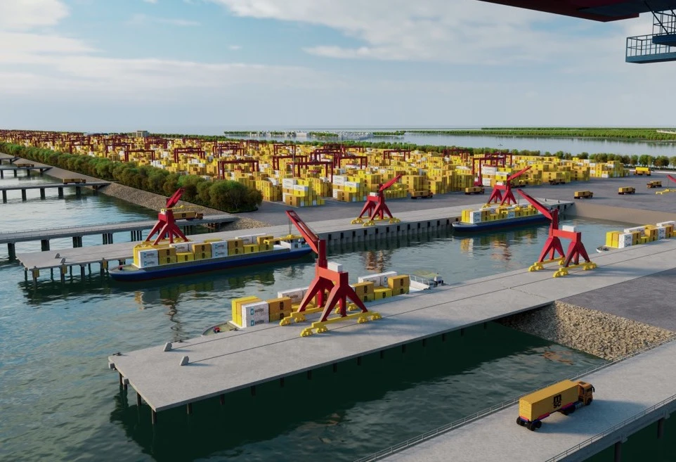 Một góc phối cảnh cảng quốc tế Cần Giờ.