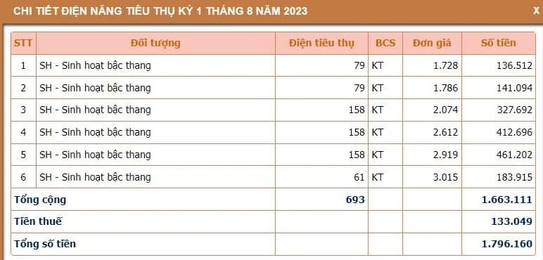 Định mức điện được EVNHCMC tính toán phù hợp với ngày sử dụng điện. Ảnh: ĐÀO TRANG
