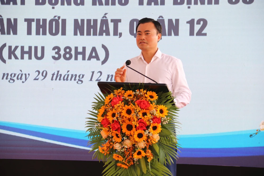 Phó Chủ tịch UBND Bùi Xuân Cường phát biểu tại buổi lễ.