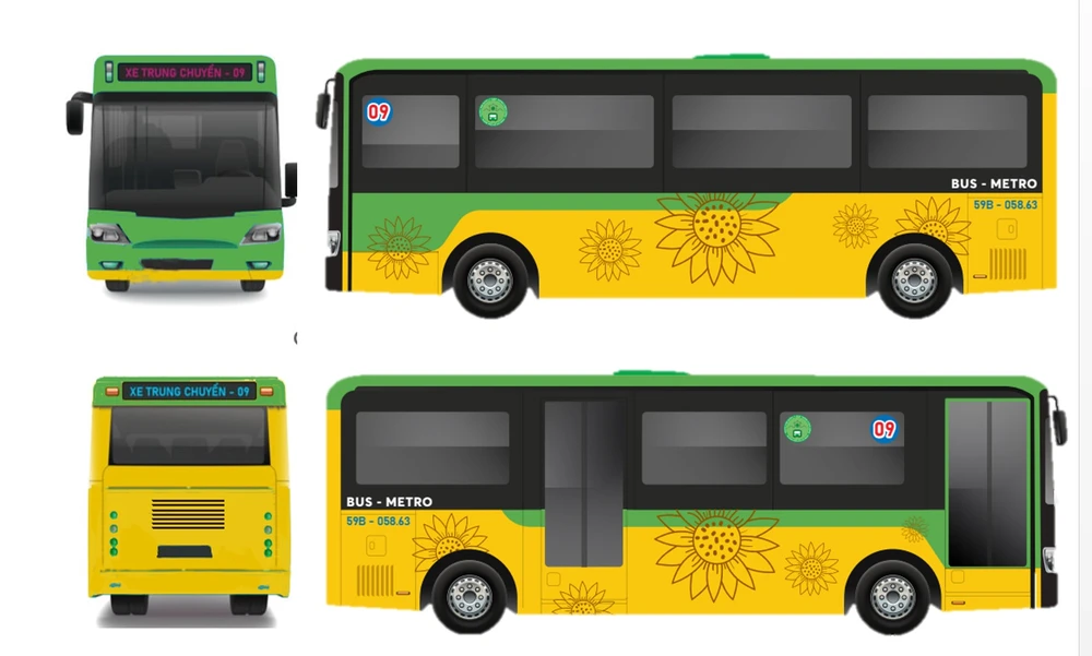 bộ nhận diện xe buýt kết nối tuyến metro số 1.