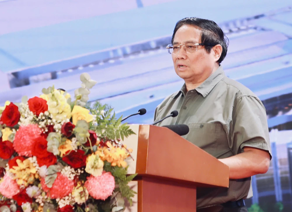 Thủ tướng Phạm Minh Chính phát biểu tại buổi lễ. Ảnh: NGUYỆT NHI