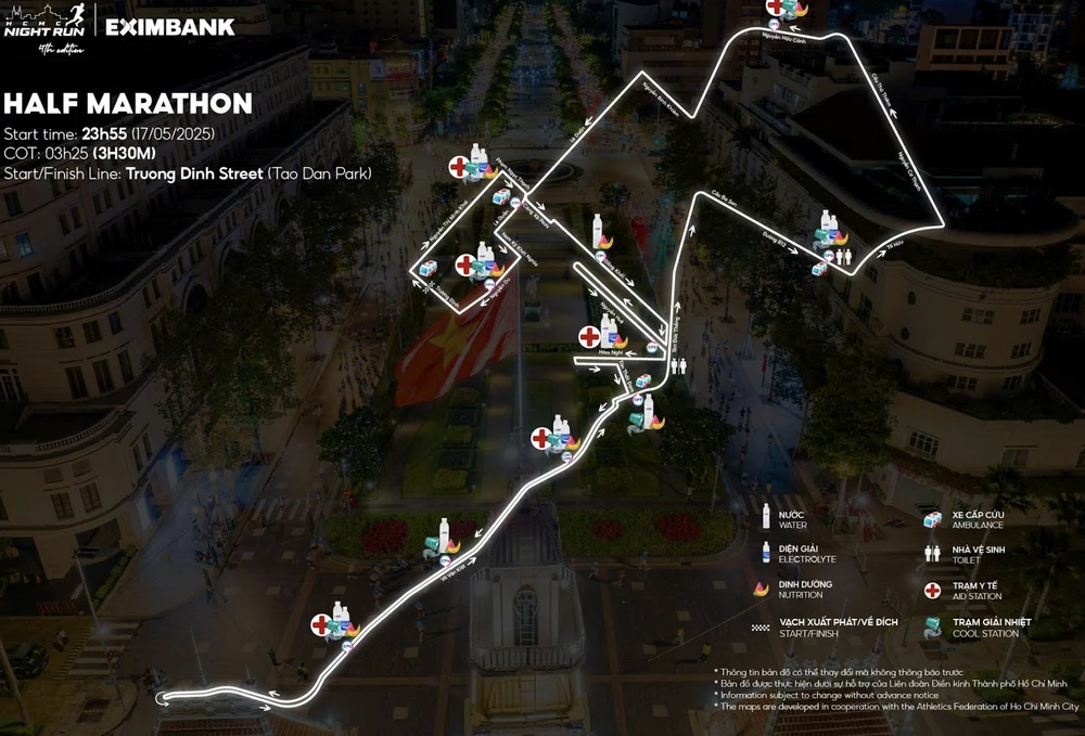 TP.HCM điều chỉnh nhiều tuyến đường ở Trung tâm TP.HCM để phục vụ giải chạy bộ