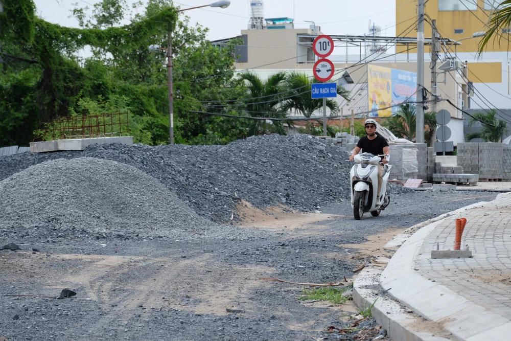 Công trường dự án cầu Rạch Gia.