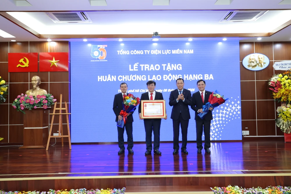 Điện lực Miền Nam nhận huân chương lao động hạng Ba