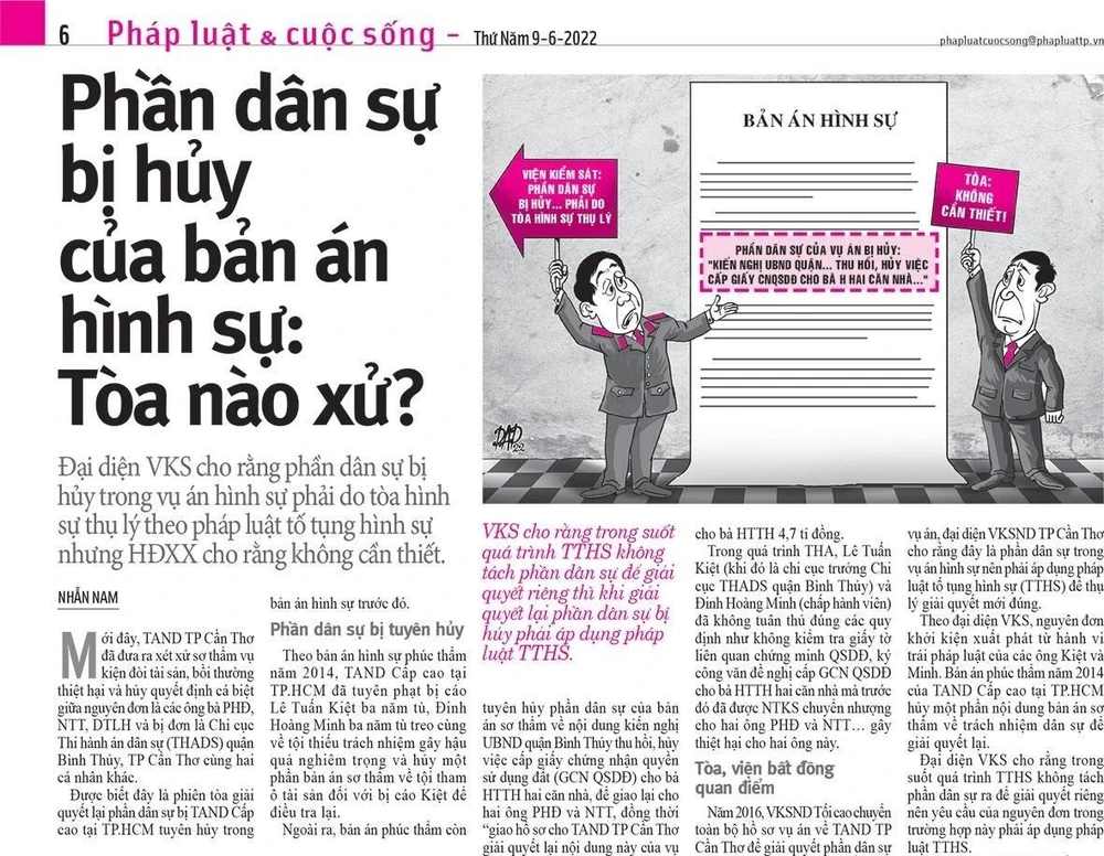Bài viết đăng trên Pháp luật TP.HCM ngày 9-6