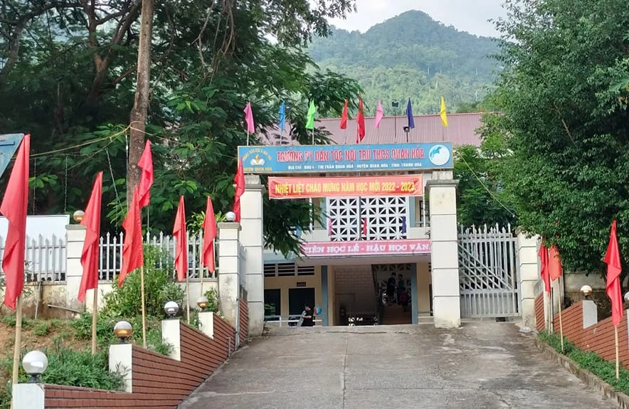 Trường phổ thông dân tộc nội trú THCS Quan Hóa nơi xảy ra vụ tuyển sinh sai tiêu chí. Ảnh: CTV Trường phổ thông dân tộc nội trú THCS Quan Hóa nơi xảy ra vụ tuyển sinh sai tiêu chí. Ảnh: CTV