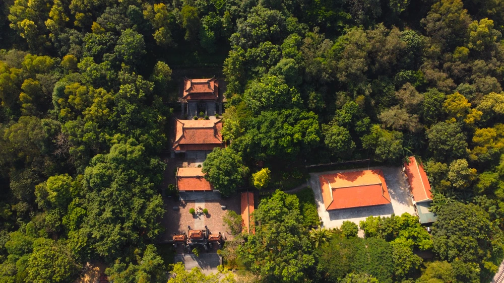 Đền Bà Triệu nhìn từ trên cao. Ảnh: ĐẶNG TRUNG