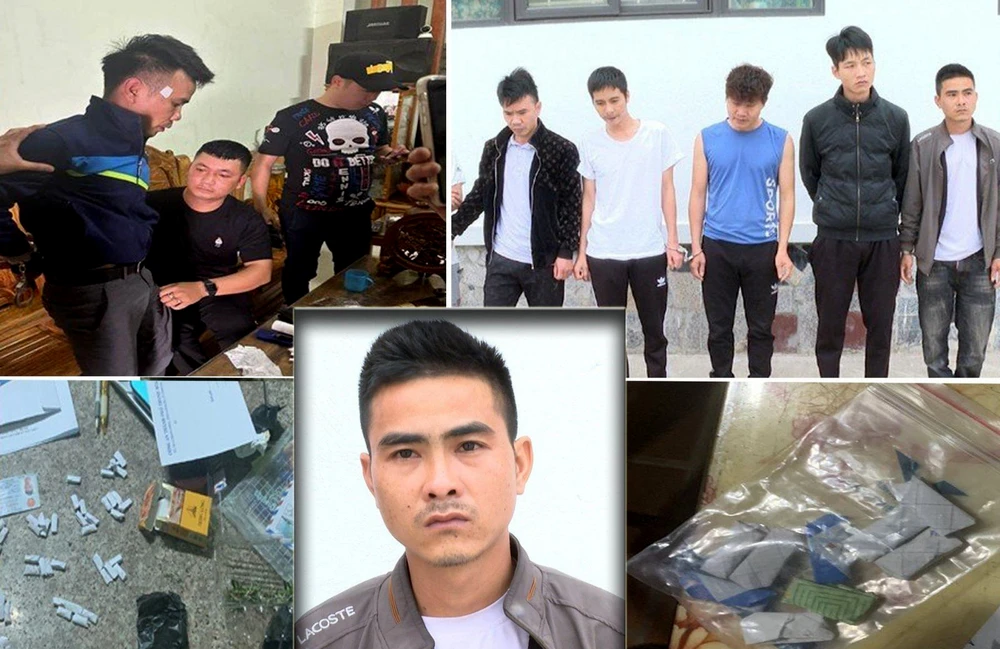 Nguyễn Bá Sơn và đồng phạm bị Công an thành phố Thanh Hóa bắt giữ. Ảnh: CATH