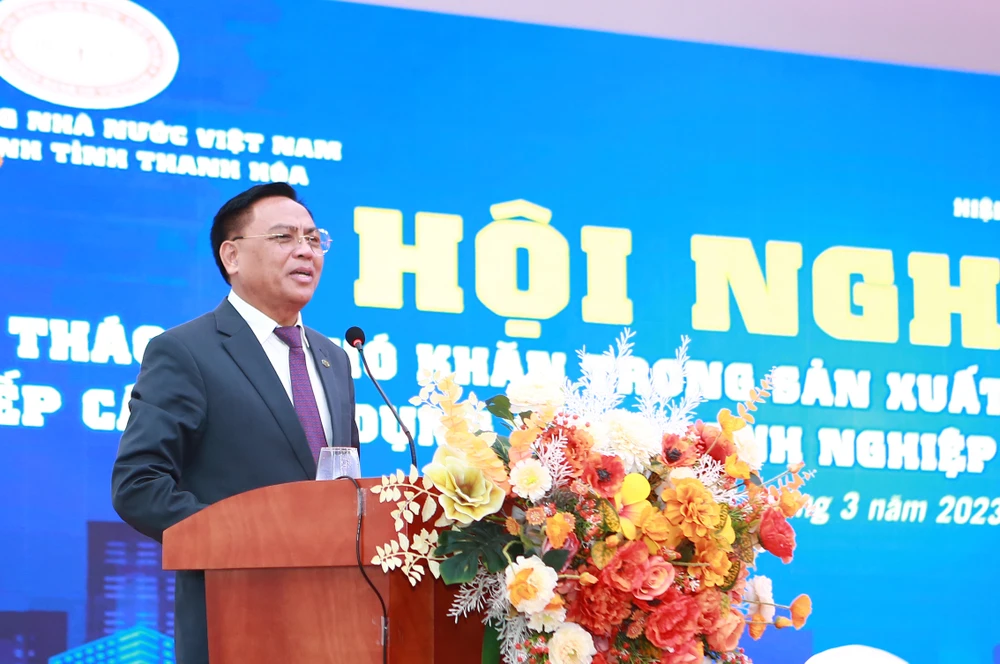 Ông Cao Tiến Đoan, Chủ tịch Hiệp hội Doanh nghiệp tỉnh Thanh Hóa. Ảnh: ĐẶNG TRUNG