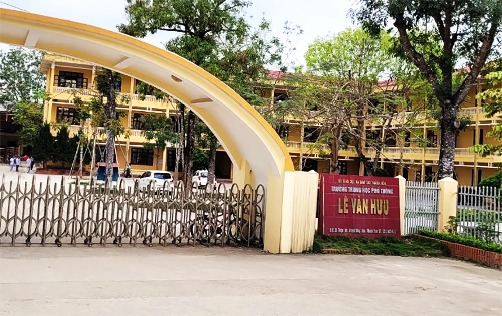 Trường THPT Lê Văn Hưu huyện Thiệu Hóa, Thanh Hóa. Ảnh: CTV