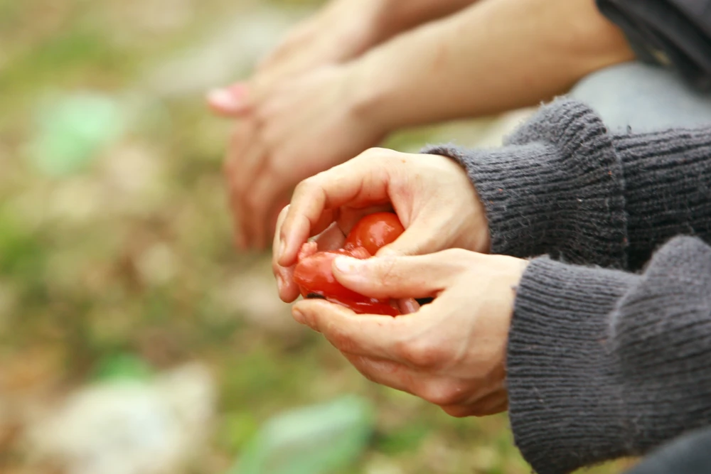 Phiên chợ độc nhất ở Thanh Hóa ném cà chua vào người để cầu may - 6.JPG