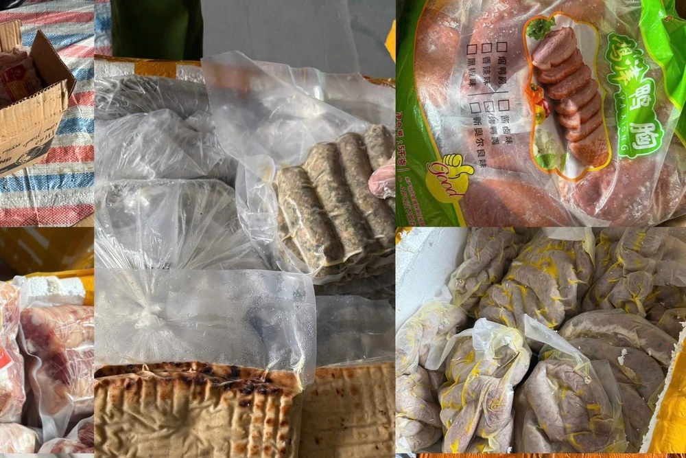 Công an phát hiện xe container chở 20 tấn lòng heo lách bò, trứng gà non -4.jpg