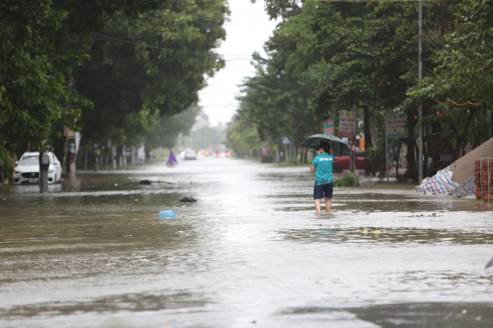 Hình ảnh nhiều tuyến phố ngập sâu, cây xanh đổ gãy do ảnh hưởng bão Bualoi -4.JPG