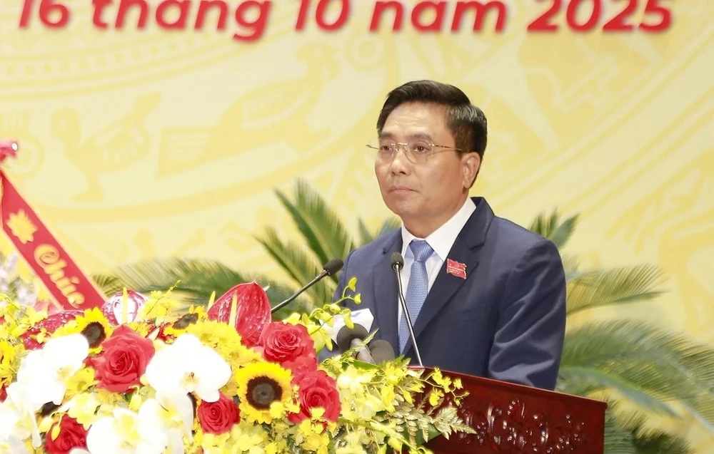 Ông Nguyễn Doãn Anh, Ủy viên Trung ương Đảng, Bí thư Tỉnh ủy khóa XIX, tiếp tục được tín nhiệm bầu giữ chức Bí thư Tỉnh ủy Thanh Hóa khóa XX với 100% số phiếu bầu. Ảnh: ĐẶNG TRUNG