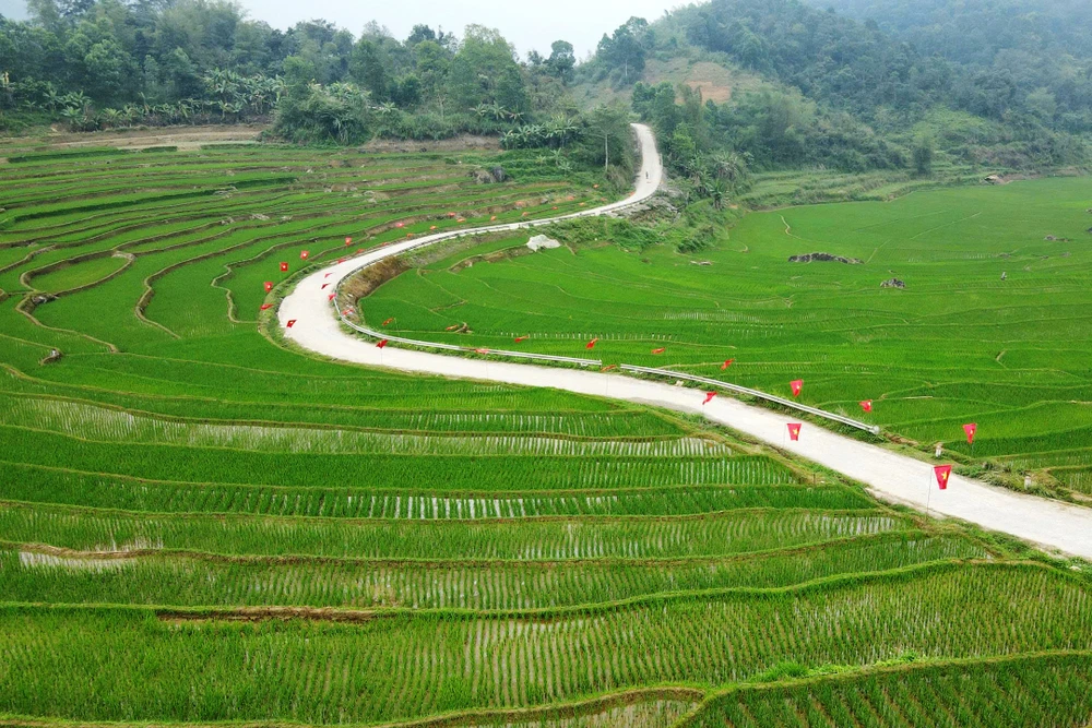 “Cung đường chữ S” nổi tiếng ở Thanh Hóa rợp cờ hoa trước ngày bầu cử-3.jpg