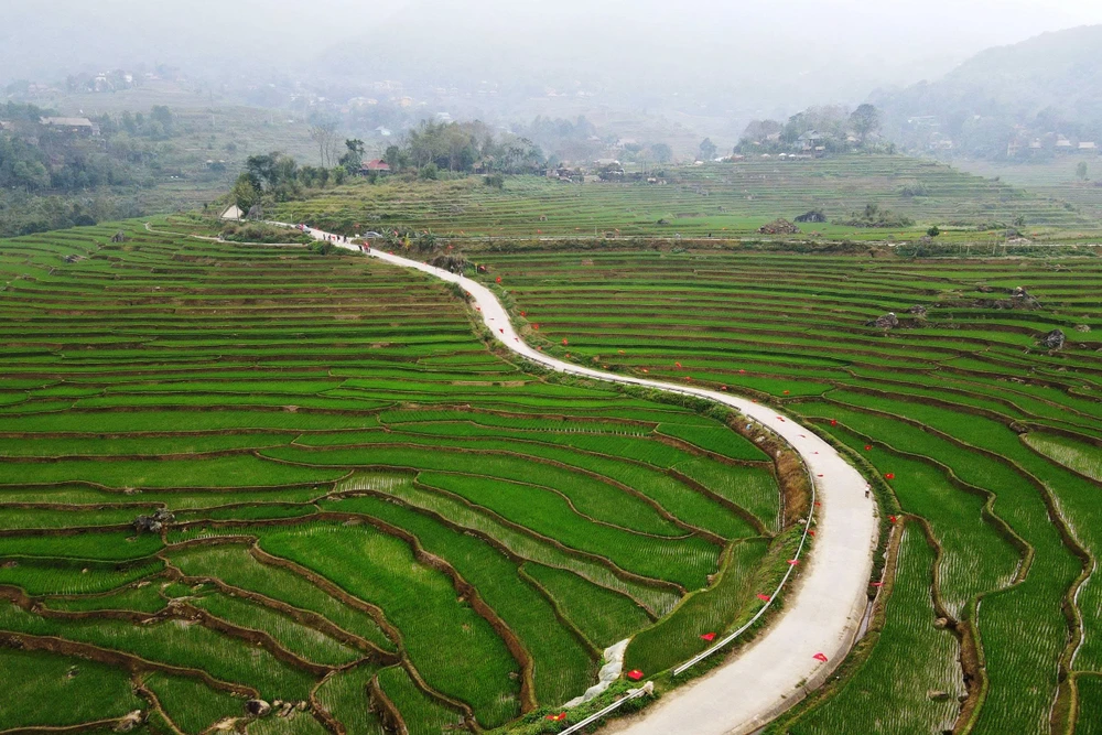 “Cung đường chữ S” nổi tiếng ở Thanh Hóa rợp cờ hoa trước ngày bầu cử-.jpg