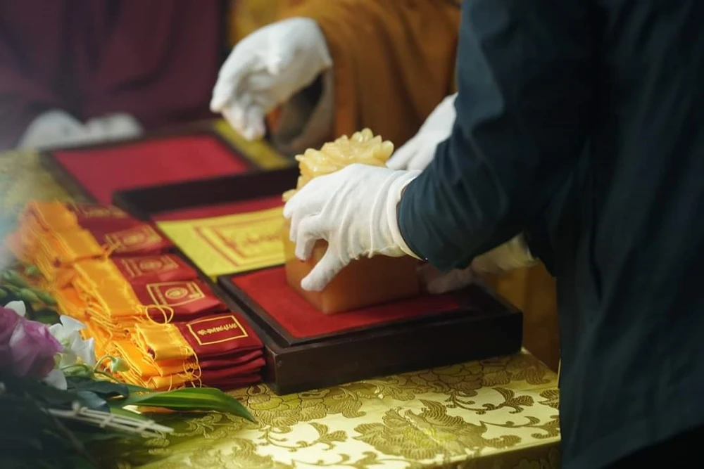 Khai ấn chùa Hoằng Phúc.