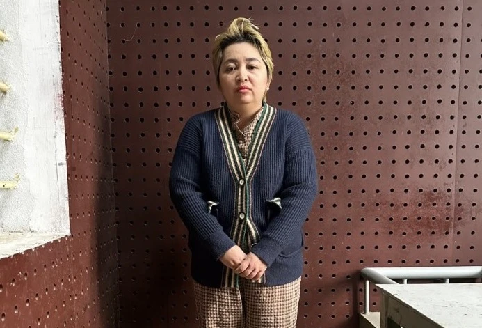 Võ Thị Lựu tại cơ quan công an. Ảnh: CA