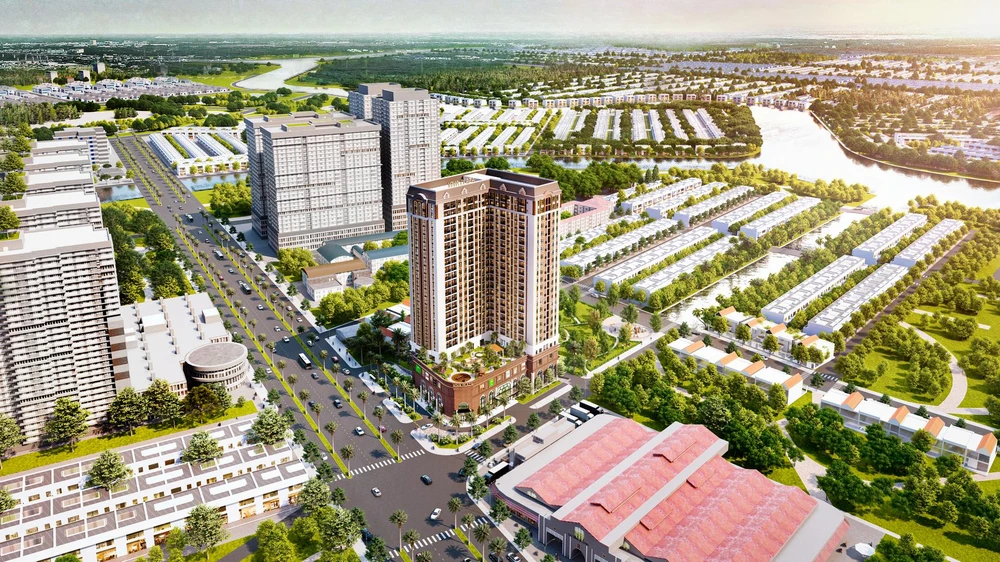 Viva Plaza có kiến trúc hình chữ V nổi bật trên đại lộ Nguyễn Lương Bằng, liền kề khu đô thị Phú Mỹ Hưng nhưng mức giá tốt nhất quận 7 (www.viva-plaza.vn).