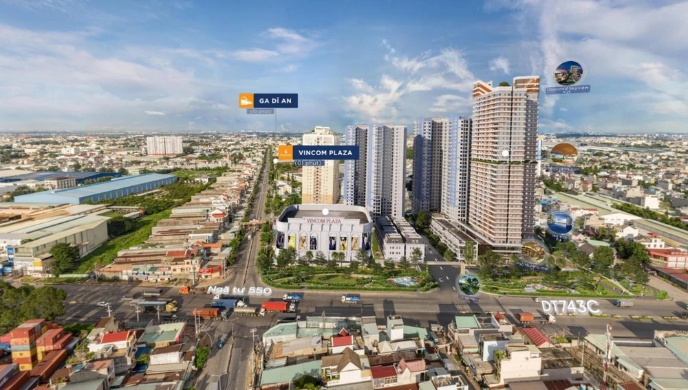 Ngã tư 550 là trung tâm dịch vụ thương mại của Dĩ An