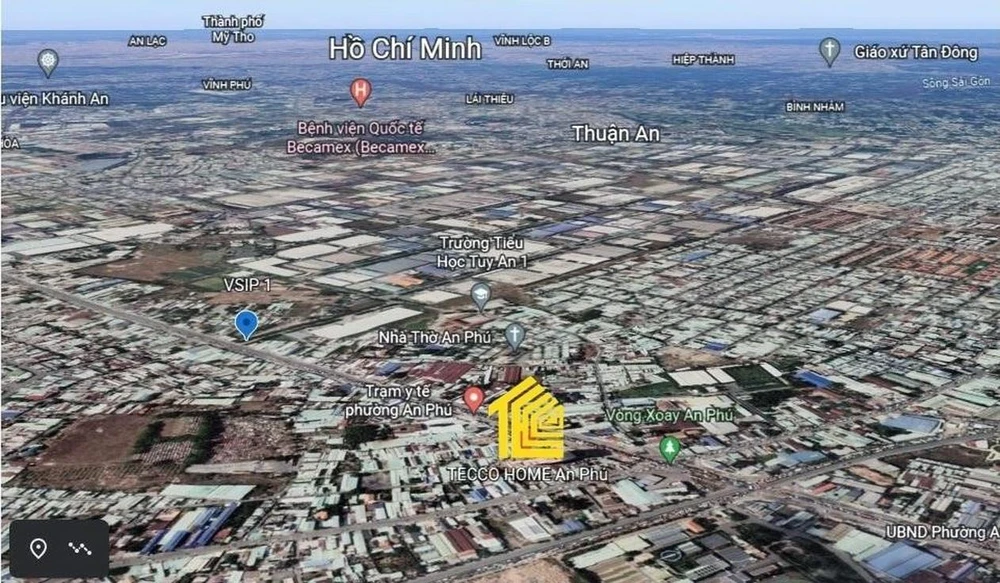 Vị trí Tecco Home nằm cạnh KCN Vsip 1