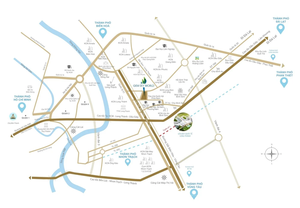 Sânbay quốc tế Long Thành được kỳ vọng sẽ tạo ra động lực to lớn để thúc đẩy phát triển kinh tế - xã hội không chỉ của địa phương mà còn là trên cả nước. Ảnh: DXG
