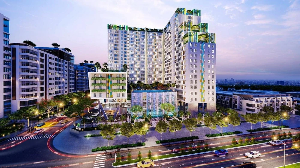 Salto Residence tọa lạc mặt tiền đường Nguyễn Thị Định, với quy mô 3 block cao 21 tầng