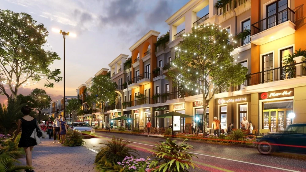 Sài Gòn Town được thiết kế phong cách Địa Trung Hải kết hợp Tân Cổ Điển – mang dáng dấp sang trọng của những tòa biệt thự kiểu Pháp. Ảnh 3D dự án. Nguồn Thắng Lợi Land