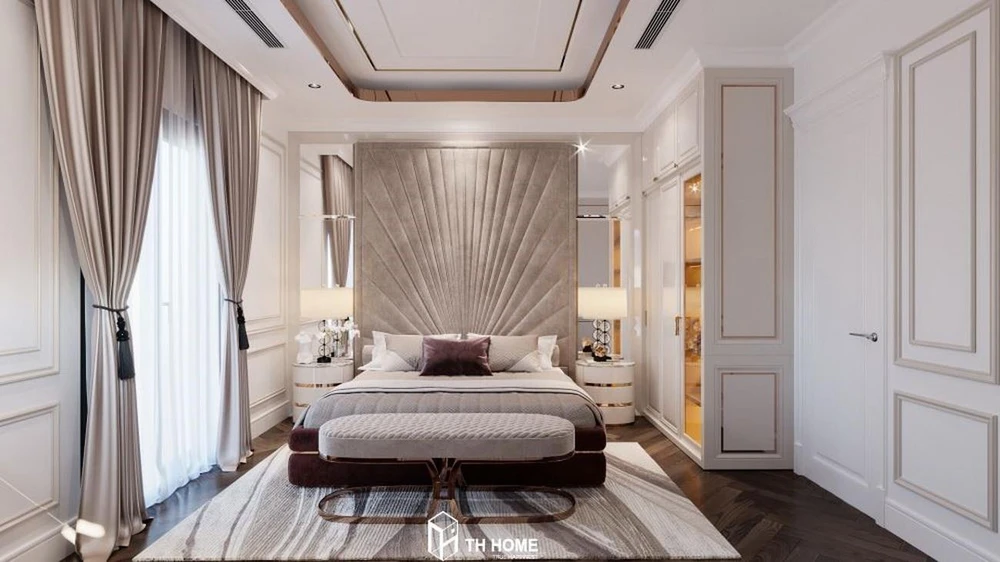 Thiết kế nội thất phòng ngủ biệt thự sang trọng và thư thái