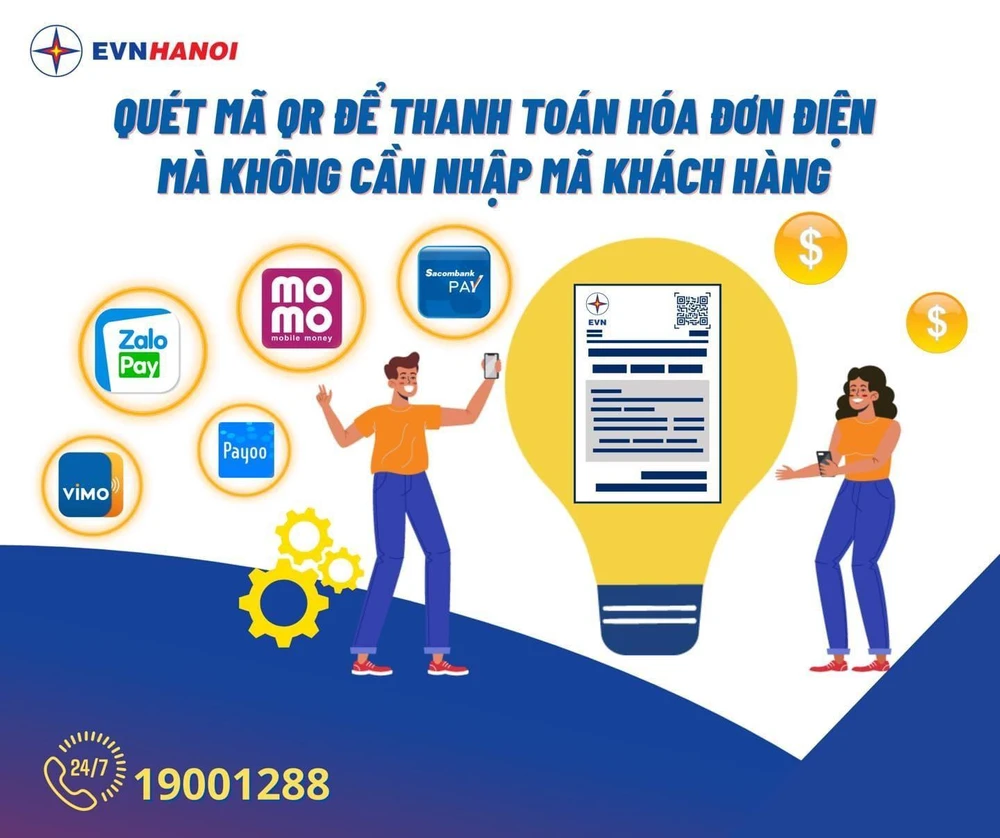 Khách hàng có thể thanh toán tiền điện với mã QR.