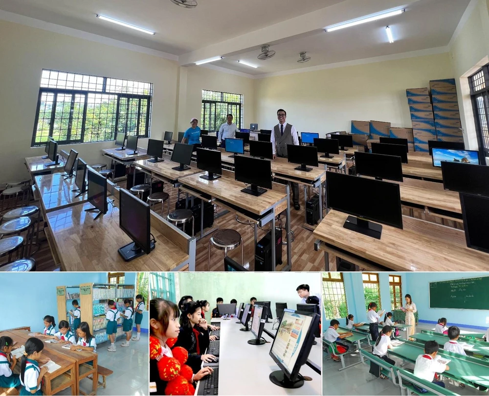 Cơ sở vật chất được cải thiện với trang thiết bị dạy học mới, dàn máy vi tính…