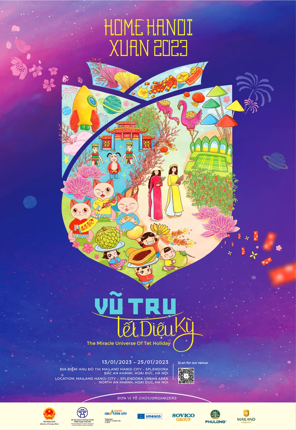 Đường hoa Home Hanoi Xuan 2023 sẽ là chuyến du hành đặc biệt đưa du khách đến với diệu kỳ Tết Việt. Ảnh: Home Hanoi Xuan 2023