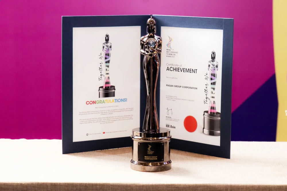 Masan Group được vinh danh là “Nơi làm việc tốt nhất châu Á 2023”. Ảnh: M.S Masan Group được vinh danh là “Nơi làm việc tốt nhất châu Á 2023”. Ảnh: M.S