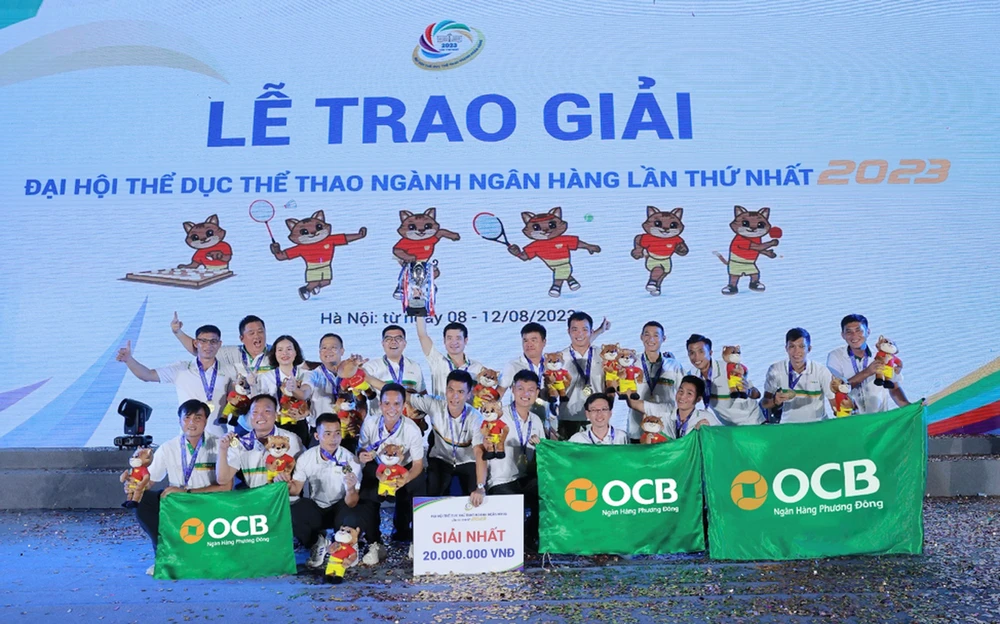 OCB, vô địch bóng đá nam tại Đại hội TDTT ngành ngân hàng lần thứ nhất năm 2023.