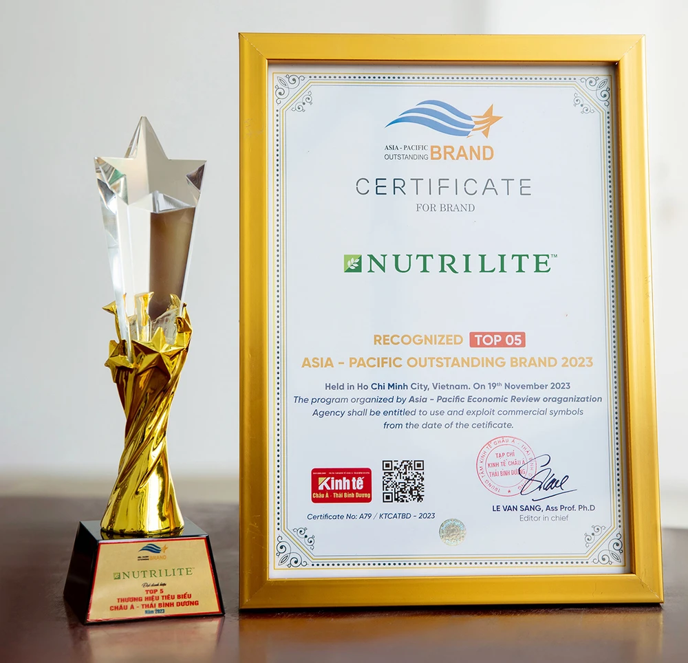 Amway Việt Nam lập cú đúp giải thưởng ‘Thương hiệu tiêu biểu Châu Á - Thái Bình Dương 2023’