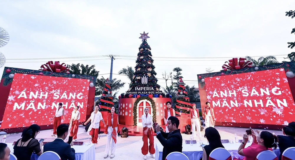 Người dân Long An chơi Giáng sinh sớm trên đại lộ phố 3/2