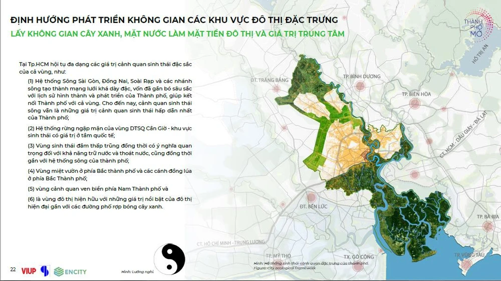 TP sẽ lấy không gian cây xanh, mặt nước làm mặt tiền đô thị và giá trị trung tâm.