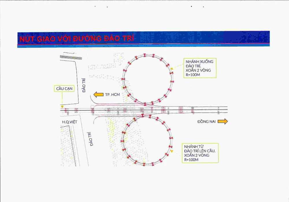 Nút giao với đường Đào Trí về hướng Đồng Nai của dự án cầu Phú Mỹ 2. Ảnh: Sở GTVT TP.HCM.