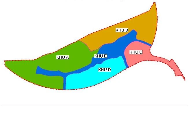 DCCB 2023 chia khu đô thị thành 5 khu: A, B, C, D, E.