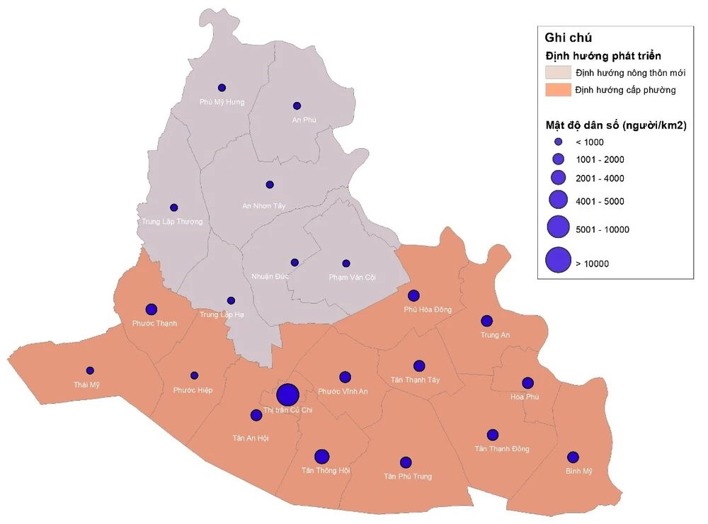 Chiến lược nhằm cân bằng giữa việc phát triển hạ tầng xanh và kinh tế đô thị của Củ Chi, có thể tập trung vào ba mảng sau: Công nghiệp công nghệ cao, nông thị và du lịch sinh thái. Như vậy, ngành nông nghiệp không chỉ được khai thác hợp lý, góp phần phát triển hạ tầng xanh thích ứng với biến đổi khí hậu mà còn mang lại nguồn thu cho các ngành khác như công nghiệp, thương mại và du lịch.