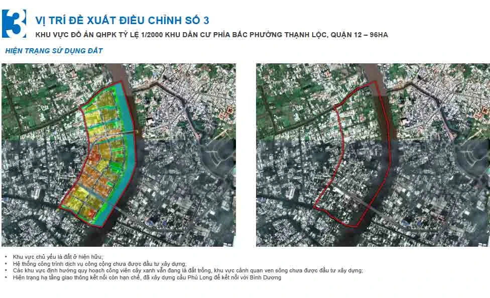Vị trí đề xuất thứ 3 ở quận 12 quy mô 96 ha.