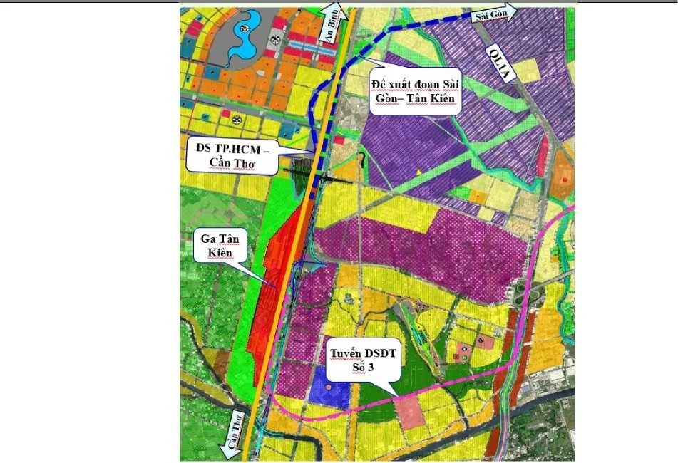 Ga Tân Kiên với chức năng là ga khách kỹ thuật và ga hàng hóa, đầu mối phía Nam TP. Tại đây có các cơ sở sửa chữa, chỉnh bị, vận dụng đầu máy, toa xe khách và hàng.