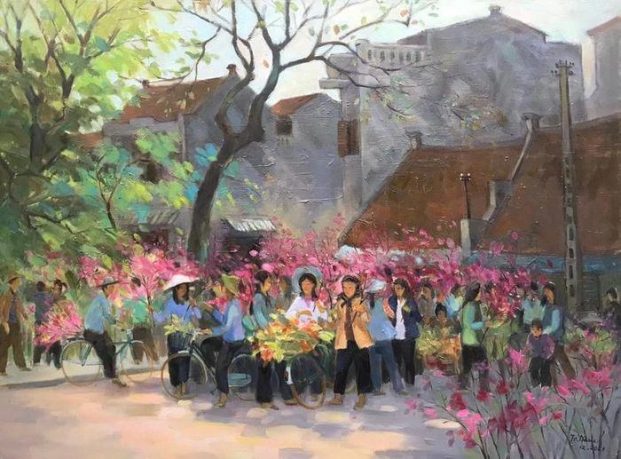 Tác phẩm "Nhớ Tết xưa" - chất liệu sơn dầu- họa sĩ Trịnh Nam Tác phẩm "Nhớ Tết xưa" - chất liệu sơn dầu- họa sĩ Trịnh Nam