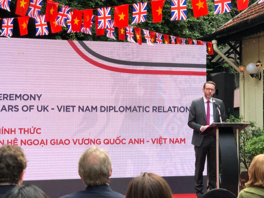 Đại sứ Anh tại Việt Nam Iain Frew phát biểu tại sự kiện. Ảnh: MINH TRÚC